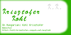 krisztofer kohl business card